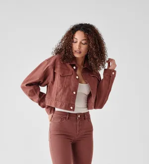 ANNIE CROPPED JEAN JACKET REDWOOD