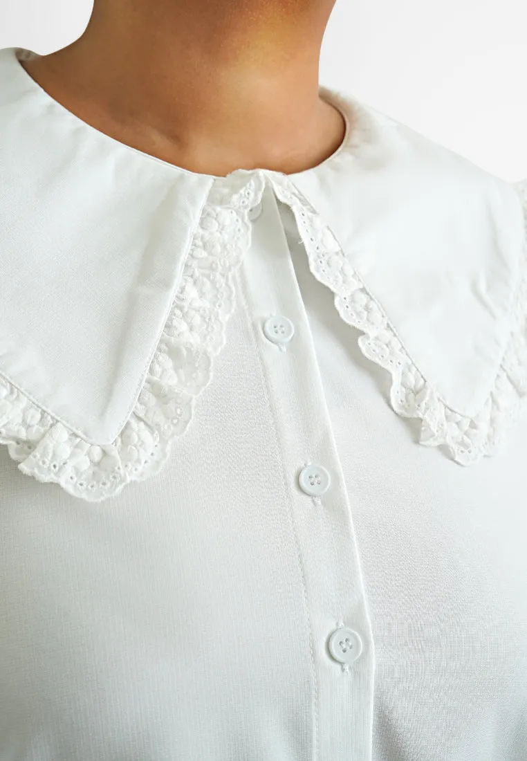 Ayla Bib Collar Dolly Button Top