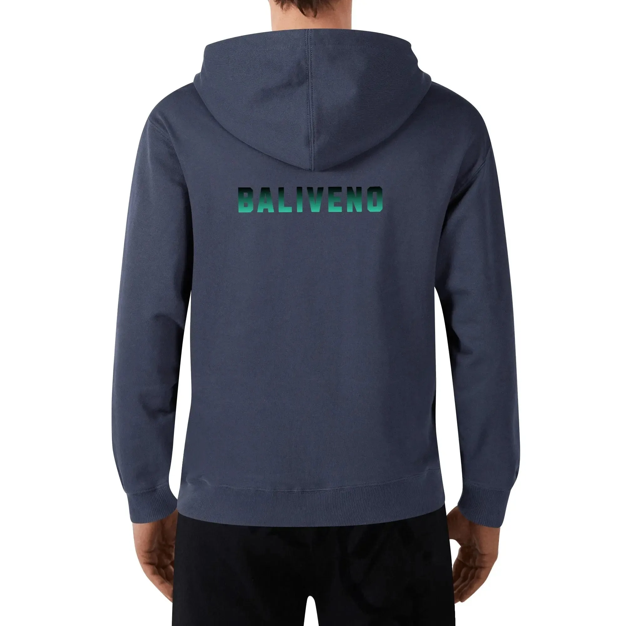 Baliveno Luxurious Unisex Cotton Hoodie, with logos printed on the Front & Back.