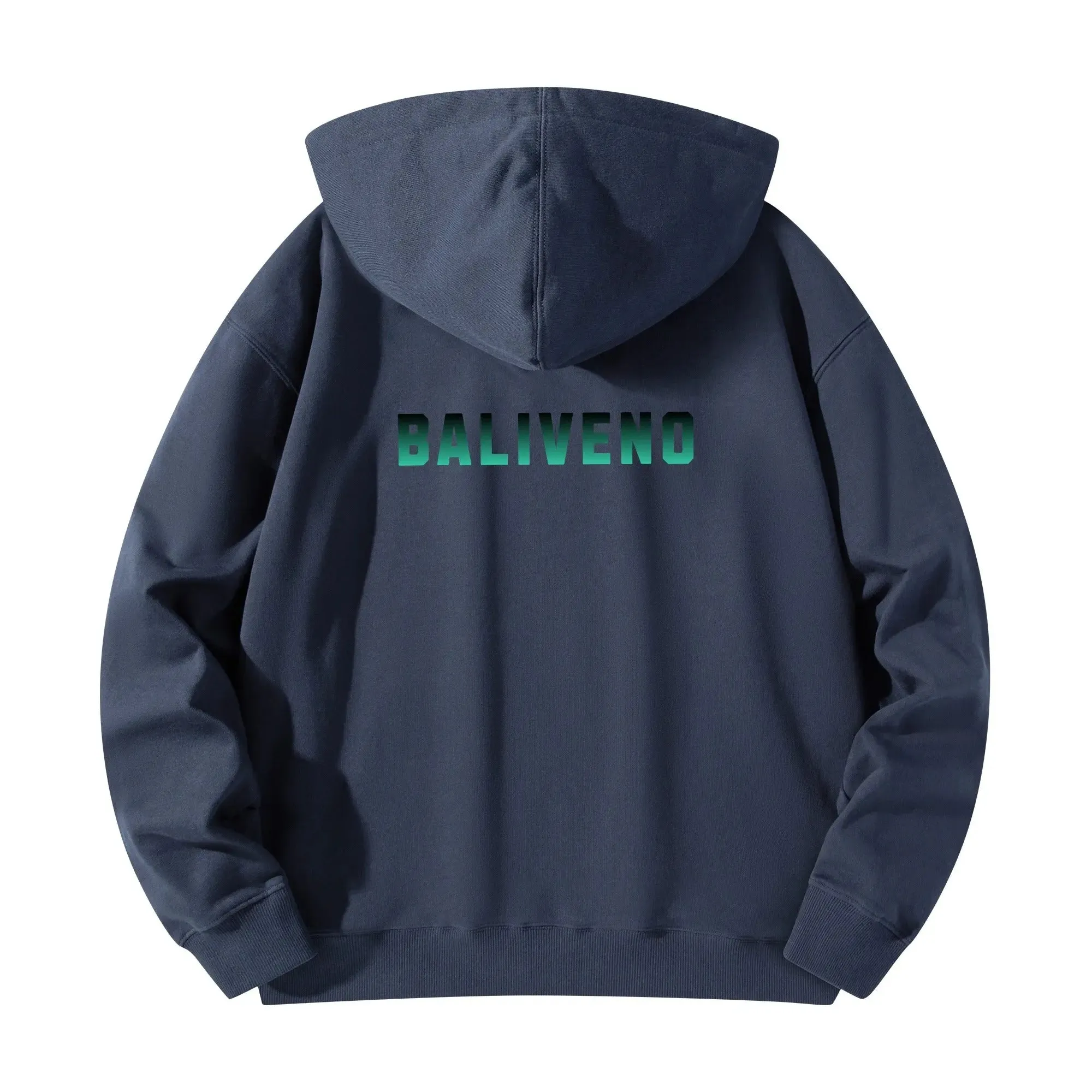 Baliveno Luxurious Unisex Cotton Hoodie, with logos printed on the Front & Back.