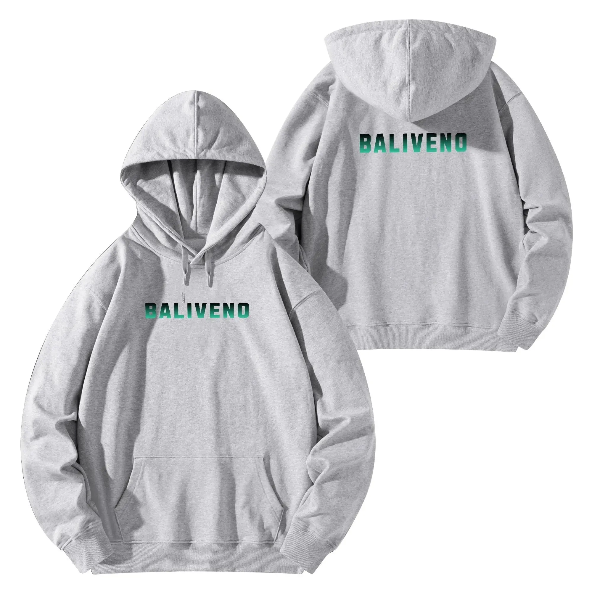 Baliveno Luxurious Unisex Cotton Hoodie, with logos printed on the Front & Back.