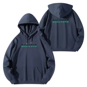 Baliveno Luxurious Unisex Cotton Hoodie, with logos printed on the Front & Back.