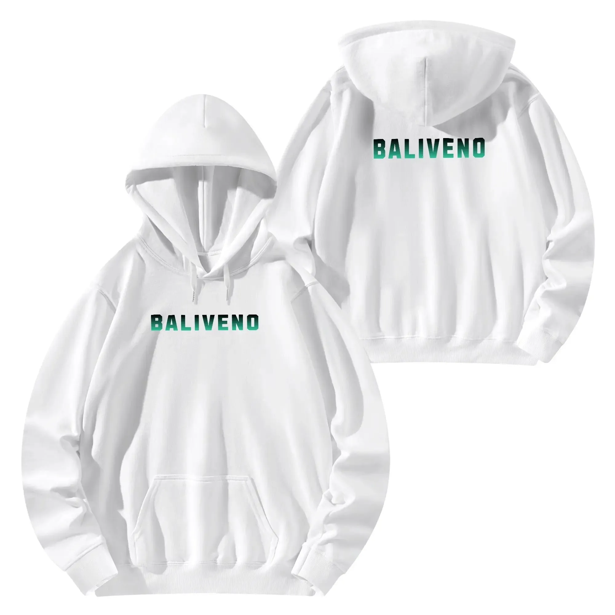 Baliveno Luxurious Unisex Cotton Hoodie, with logos printed on the Front & Back.