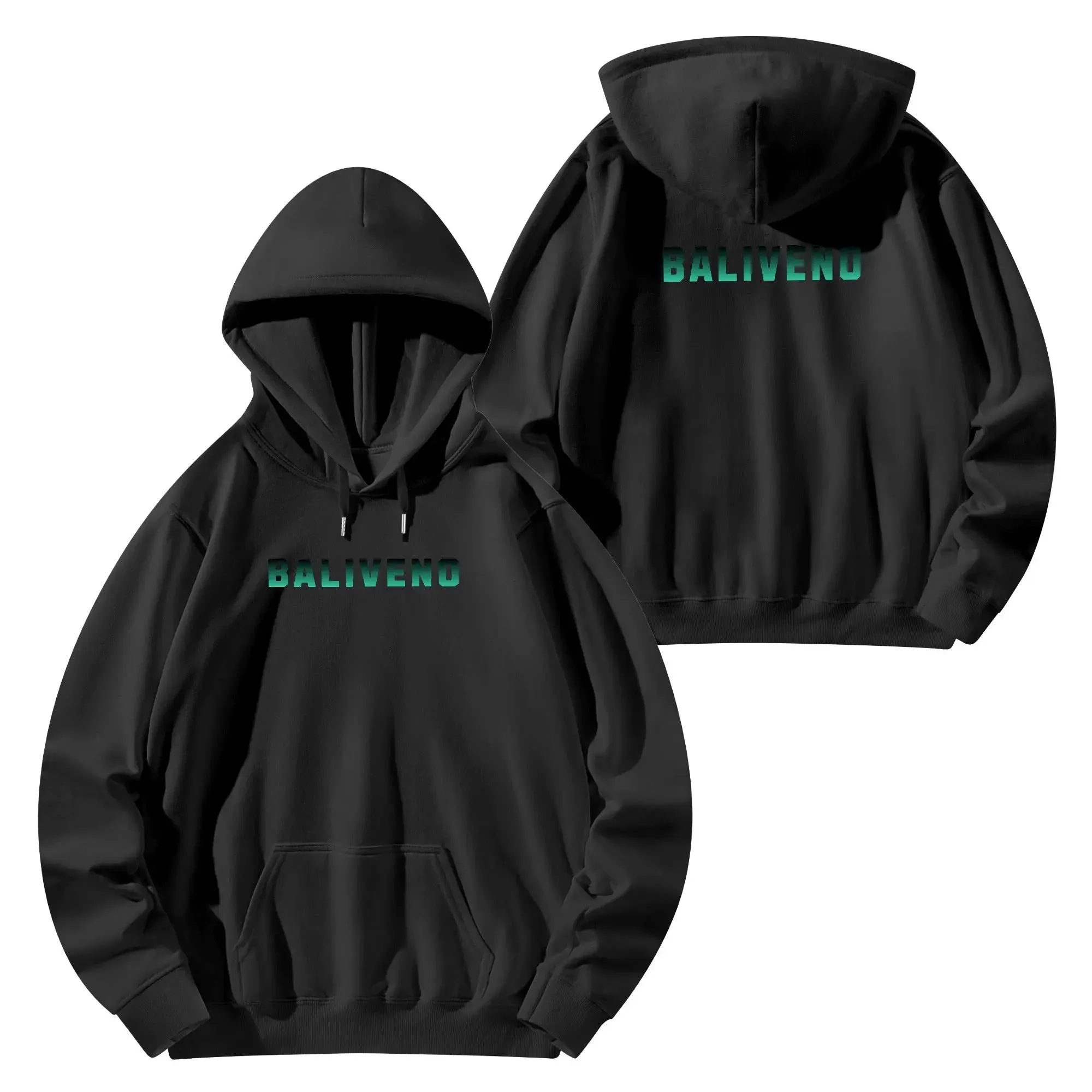 Baliveno Luxurious Unisex Cotton Hoodie, with logos printed on the Front & Back.