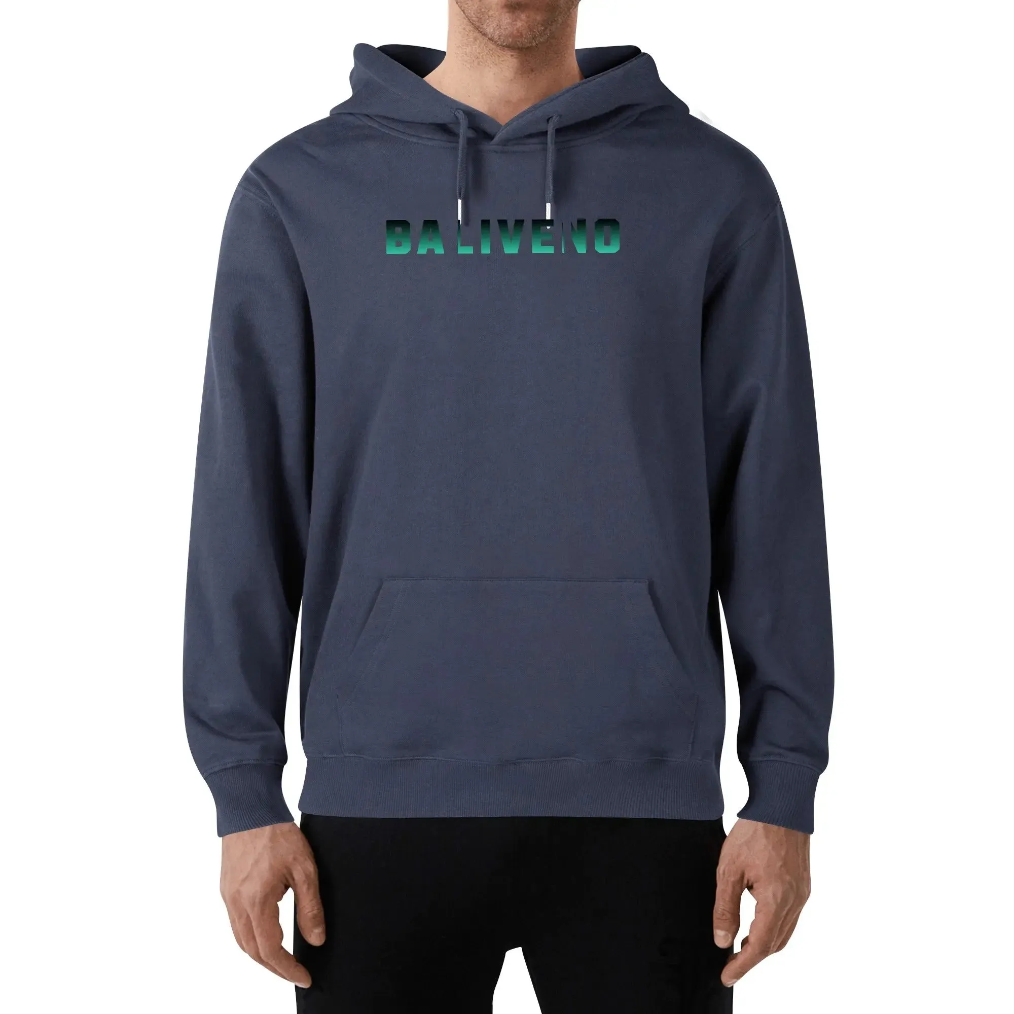 Baliveno Luxurious Unisex Cotton Hoodie, with logos printed on the Front & Back.