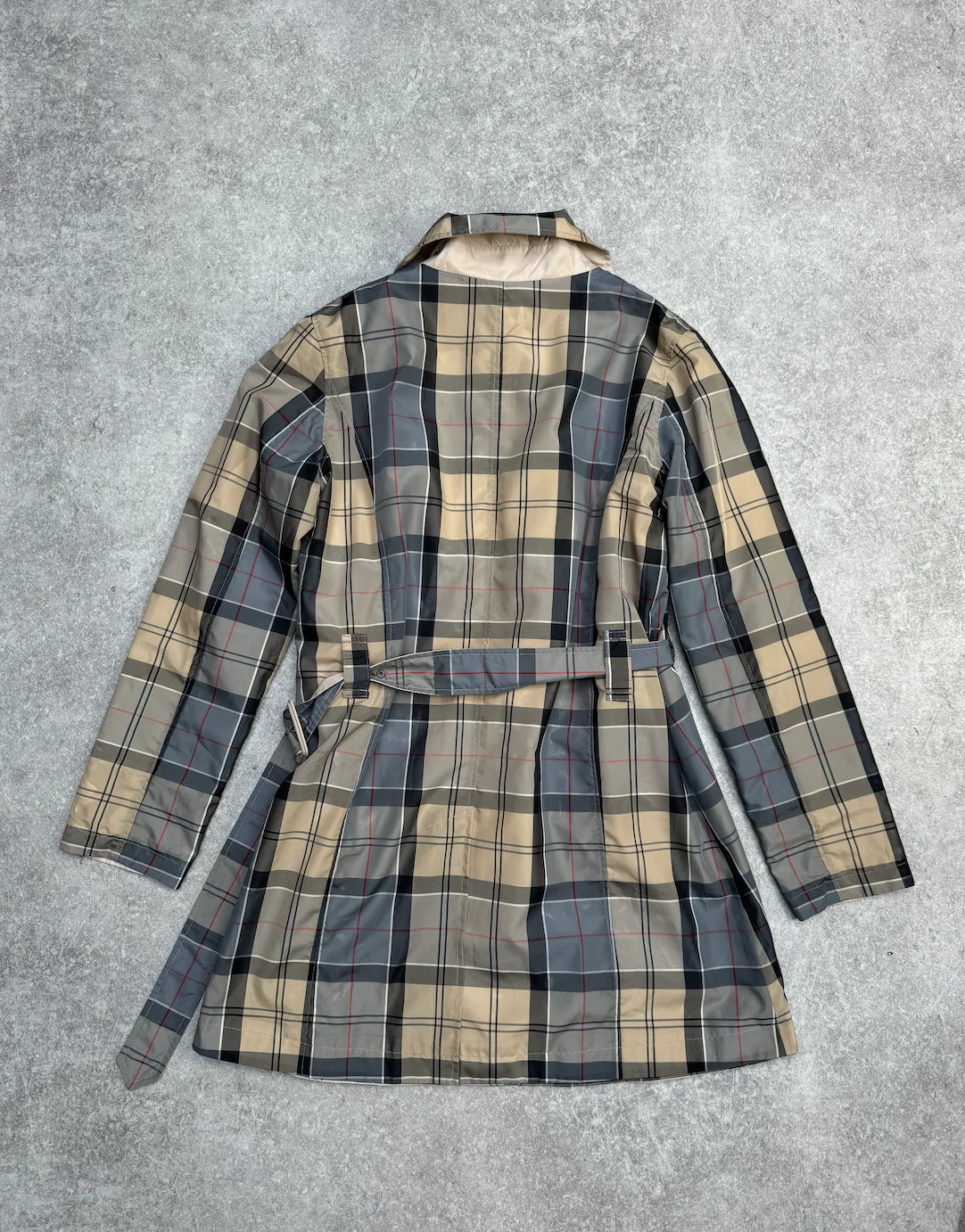 Barbour Reversible Lightweight Plaid Trench Coat