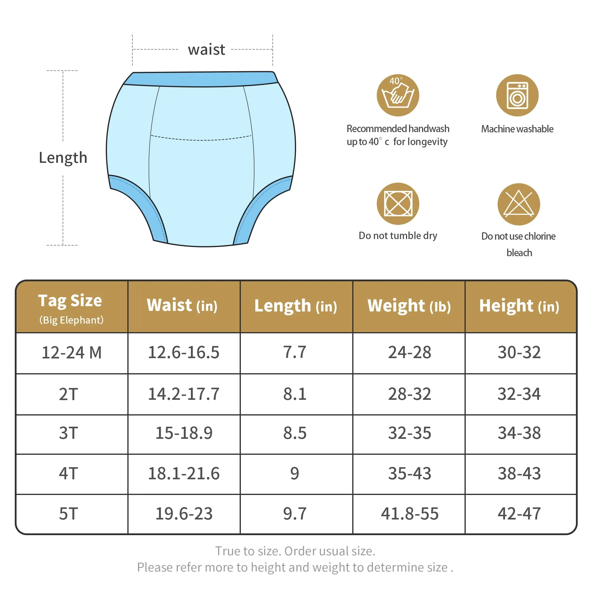 BIG ELEPHANT Training Pants for Girls 10 Packs