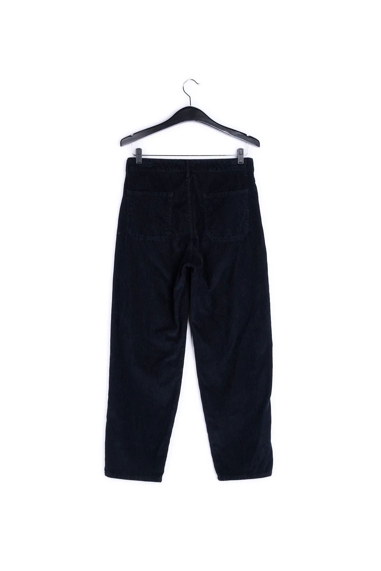 Black cotton-corduroy trousers