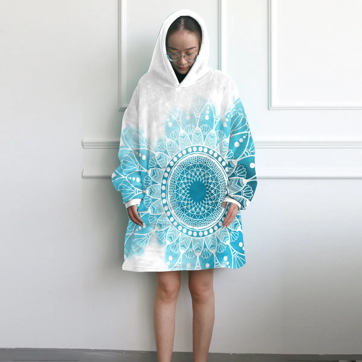 Bohemian Blues Wearable Blanket Hoodie