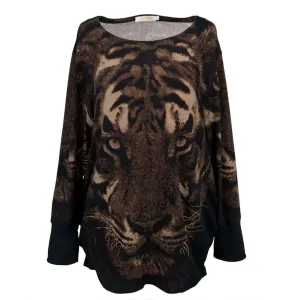 Brown Women's Tiger Sweater