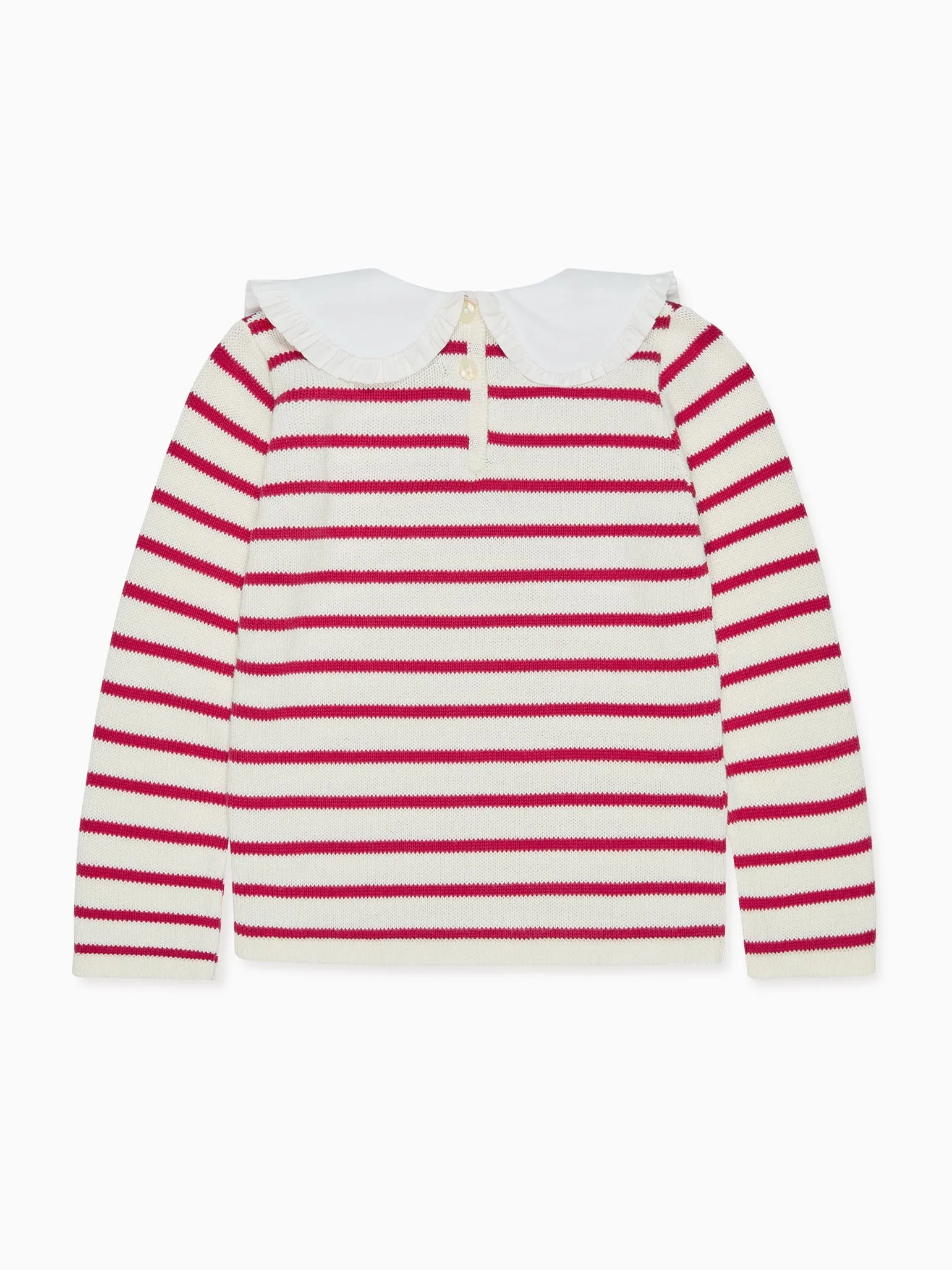 Burgundy Stripe Morissa Cotton Girl Jumper