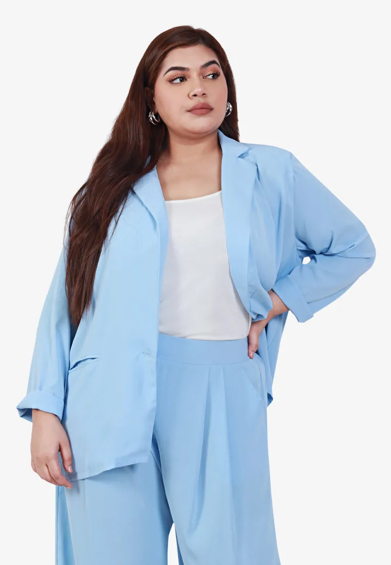 Byeol Korean Inspired Lightweight Soft Blazer - Sky Blue