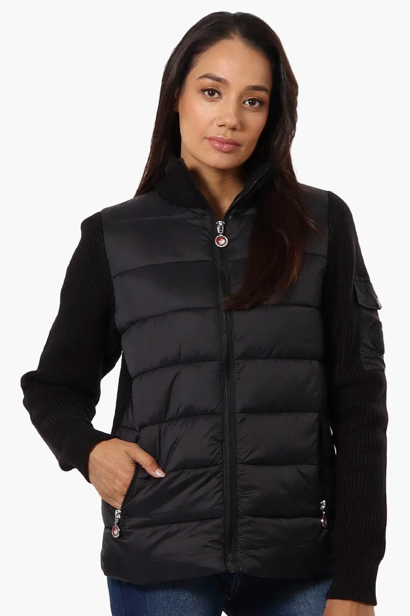 Canada Weather Gear Sweater Knit Polyfill Lightweight Jacket - Black