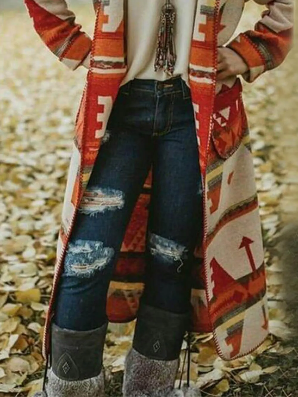 Casual Bohemian Long Coat