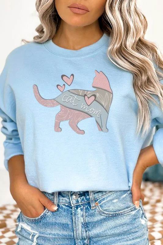 Cat Mom Soft Colored Graphic Sweatshirt