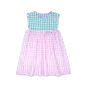 Charming Dress - Pink, Mint, Blue Check