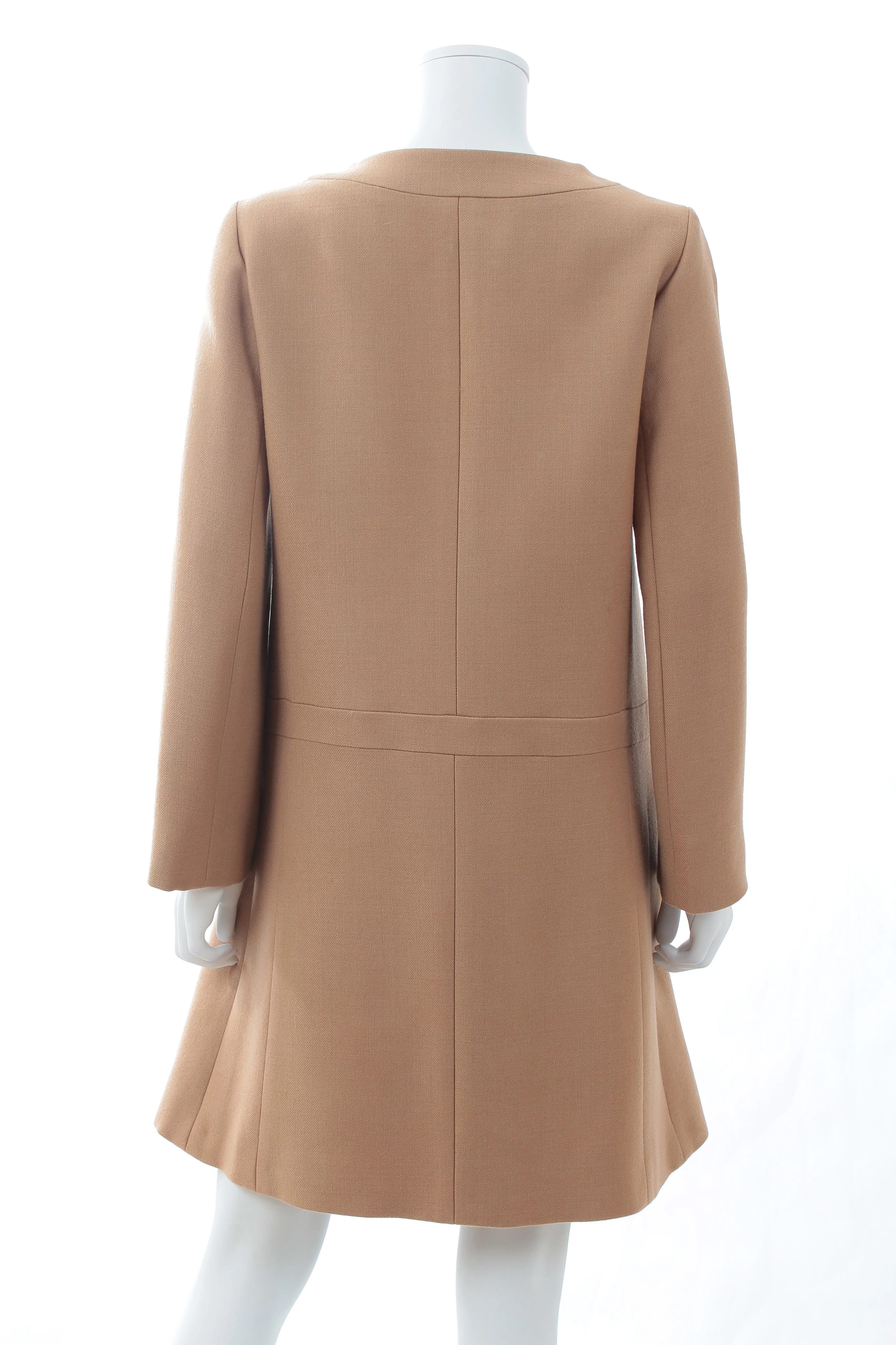 Chloé Wool A-Line Collarless Coat