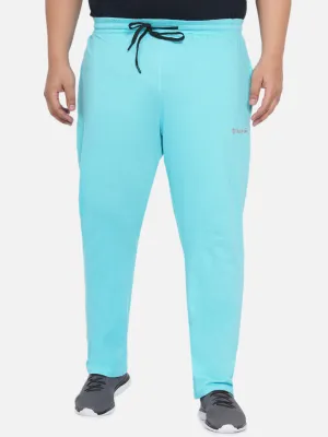 Columbia - Plus Size Men's Straight Fit Light Blue Solid  Cotton Track Pants