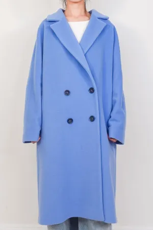 Cornflour blue wool and cashmere coat RRP £450