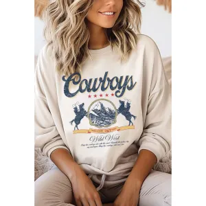 Cowboy Wild West Graphic Brushed Sweatshirts