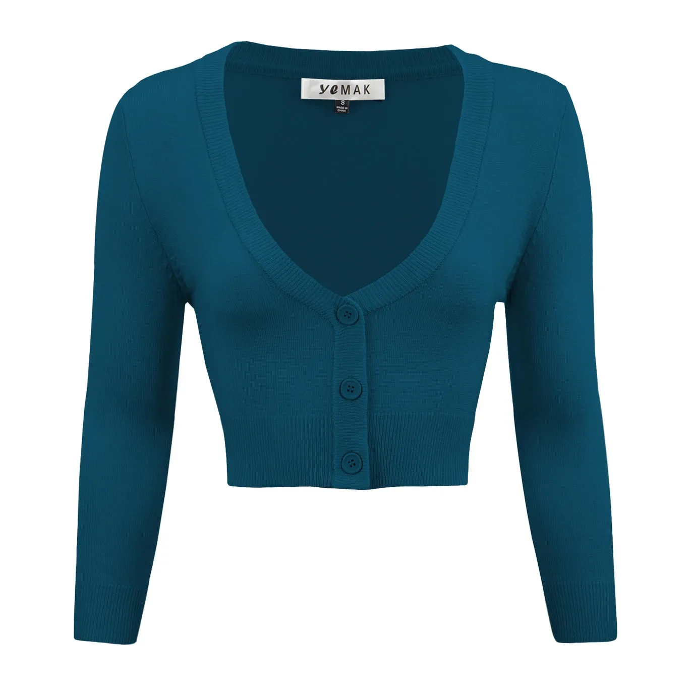 Cropped Cardigan - Teal Blue