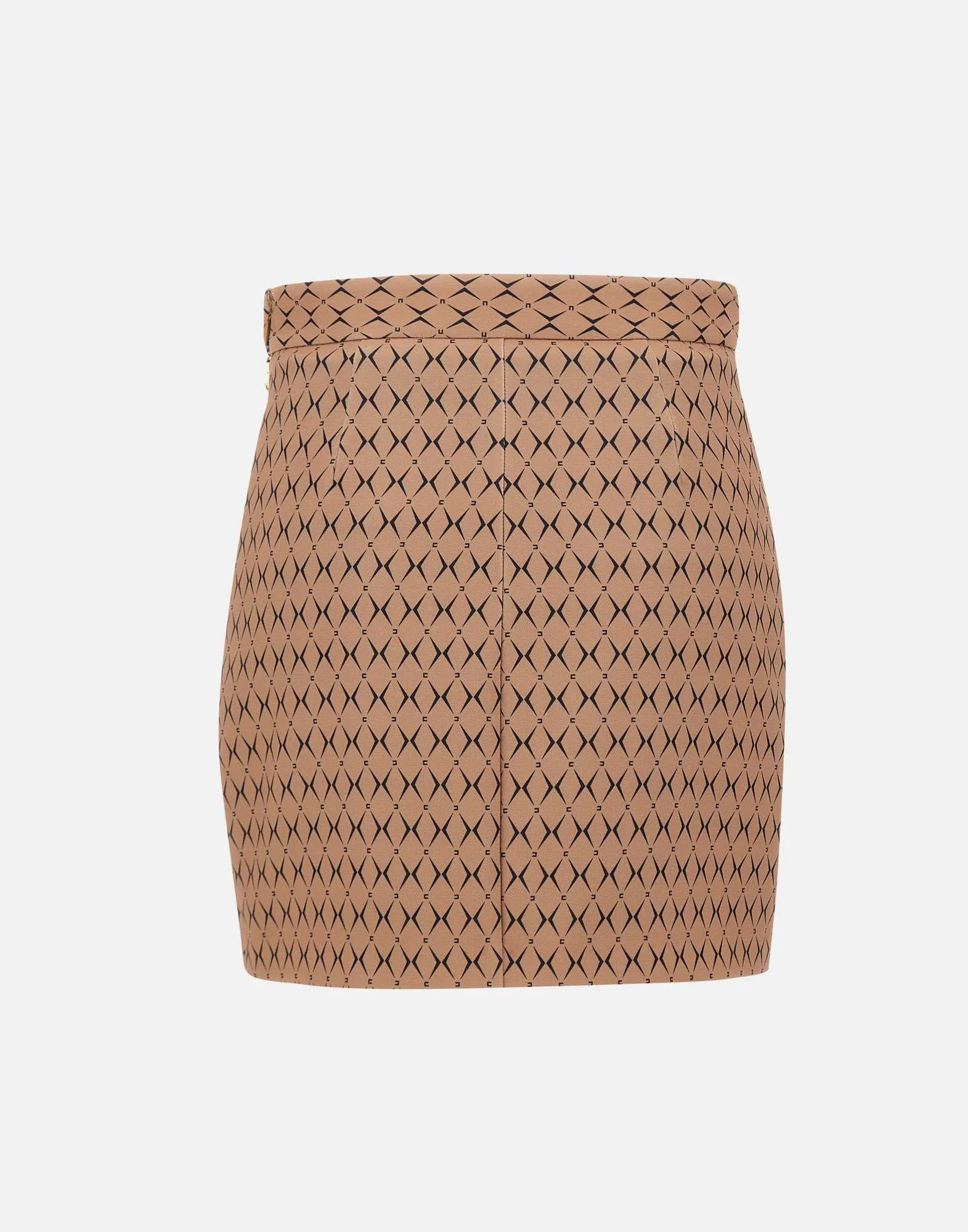 Daily Crepe Mini Skirt in Camel and Black