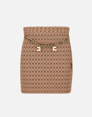 Daily Crepe Mini Skirt in Camel and Black