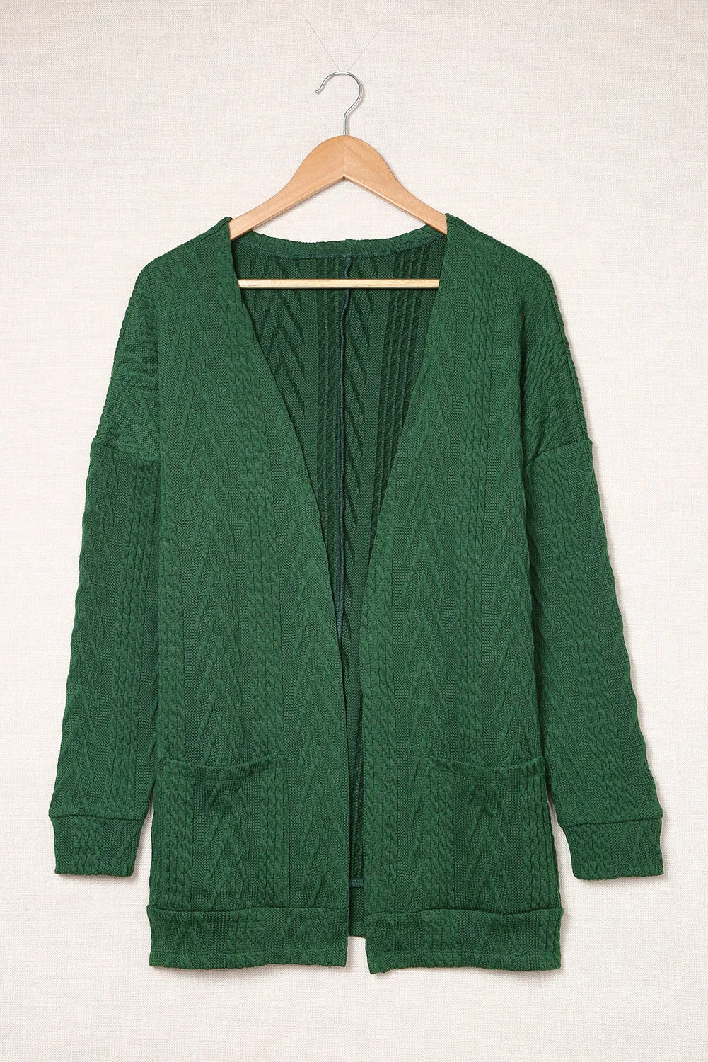 Drop Shoulder Textured Cardigan