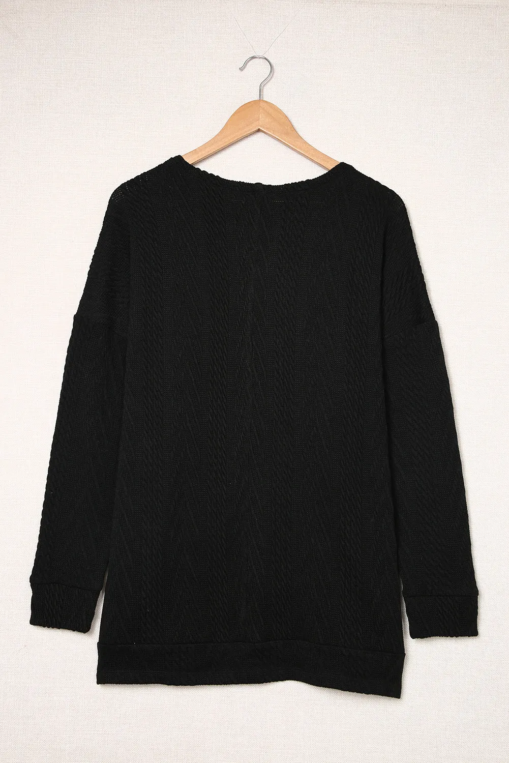 Drop Shoulder Textured Cardigan