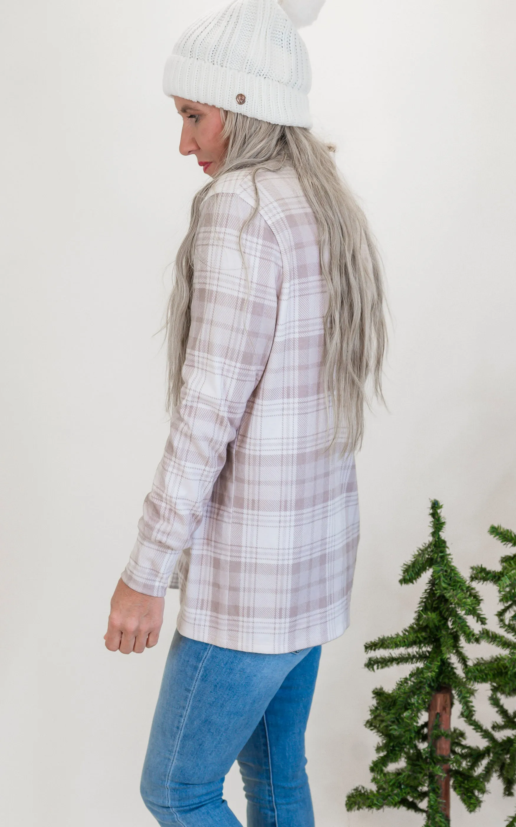 Forever Favorite Plaid Cardigan in Cream Mocha #3 | Salty Wave *DEAL*