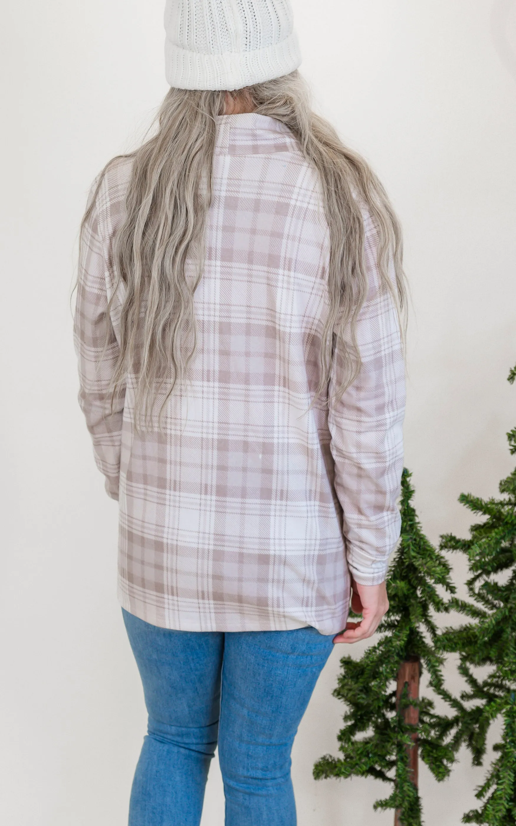 Forever Favorite Plaid Cardigan in Cream Mocha #3 | Salty Wave *DEAL*