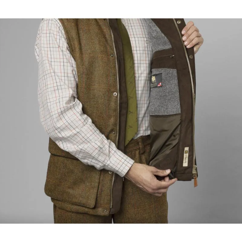 Harkila Kenmore Tweed Mens Shooting Waistcoat - Terragon Brown