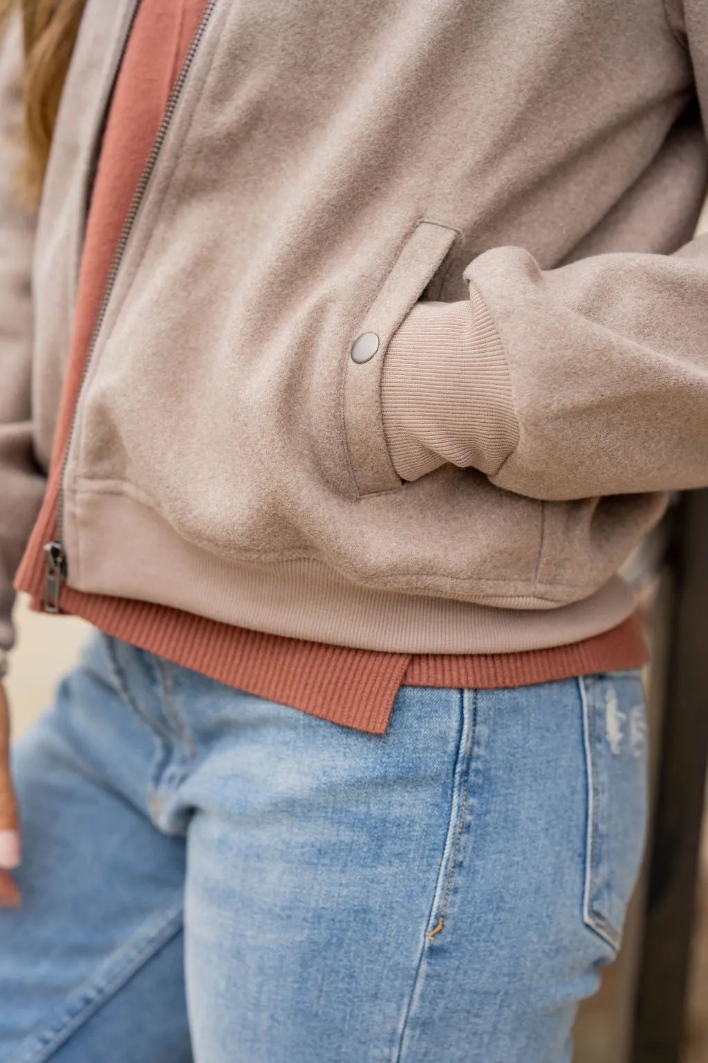 Heathered Bomber Jacket