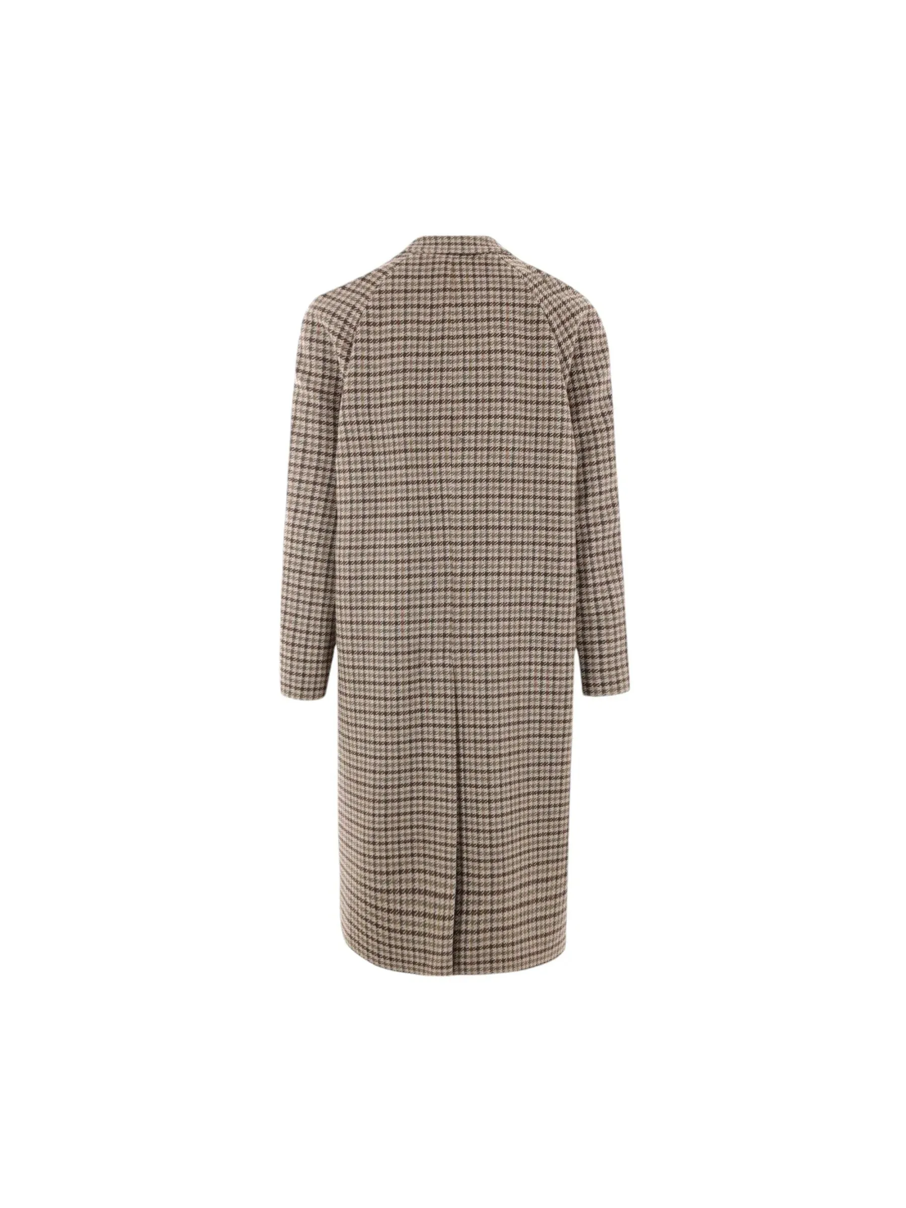 Houndstooth Wool Cashmere Coat