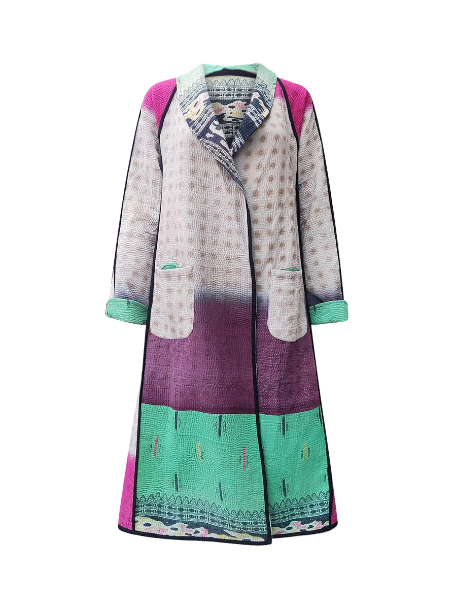 kantha vintage coat long kishori