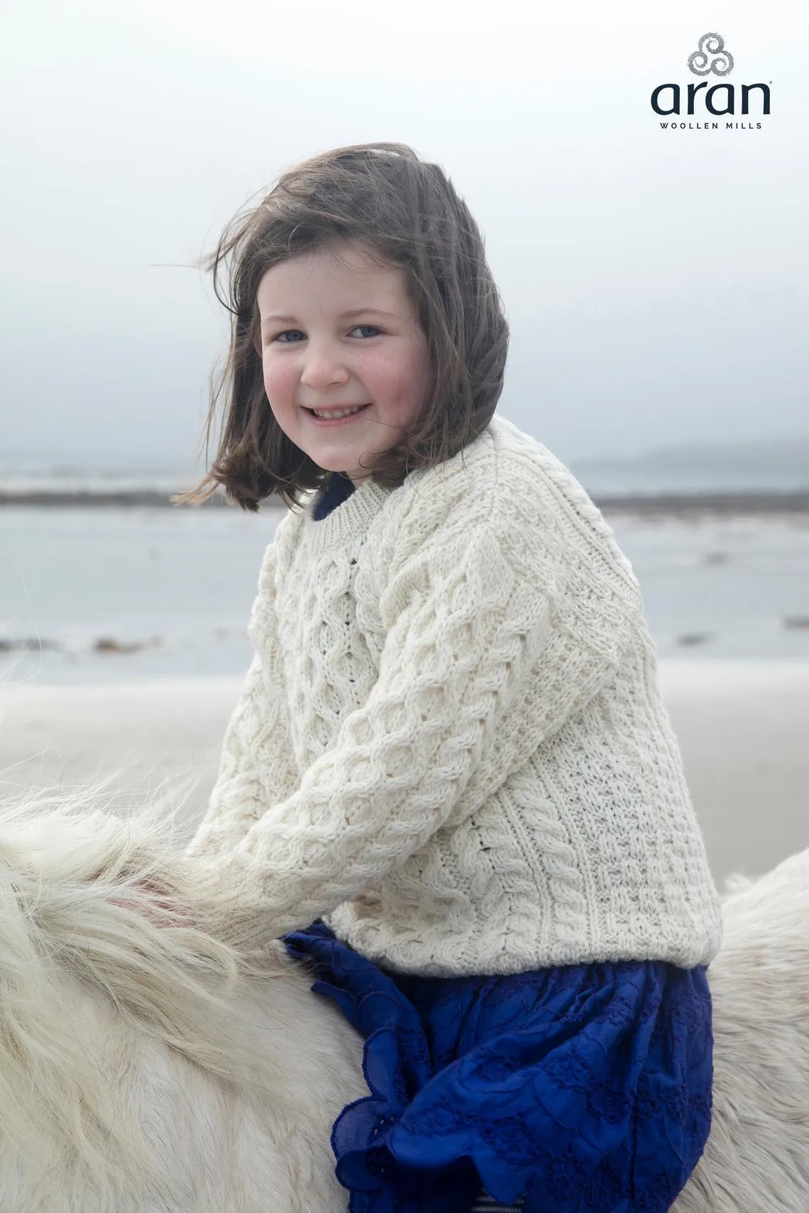 KIDS TRADITIONAL ARAN MERINO WOOL SWEATER