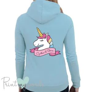 Ladies Personalised Unicorn Head Hoodie