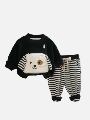 Little Surprise Box 2Pcs Set Doggy Eye Patch Track Suit Set For Toddler Winter & All Season Wear