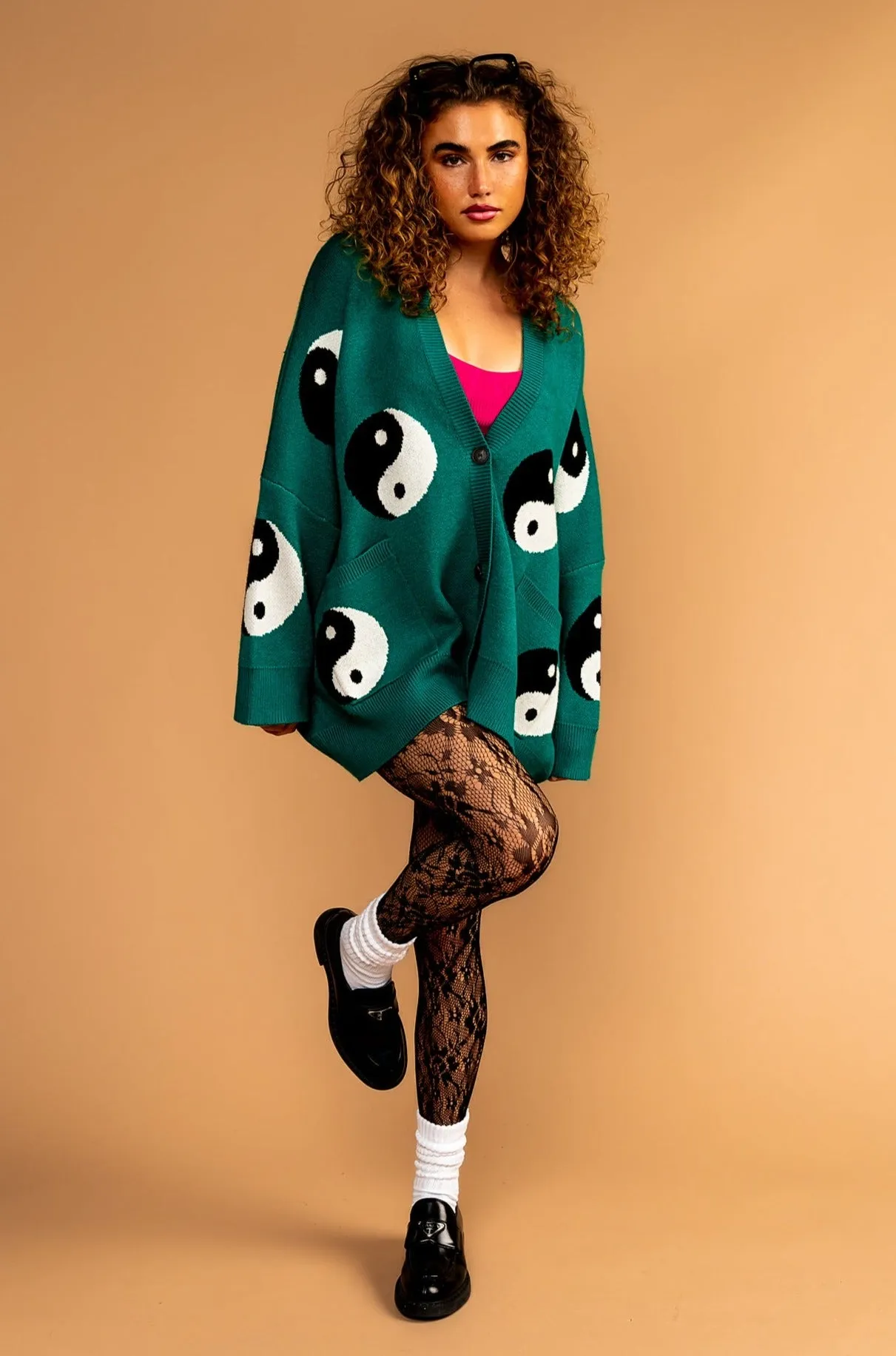 Main Character Energy Oversized Yin Yang Cardigan *RESTOCKED*