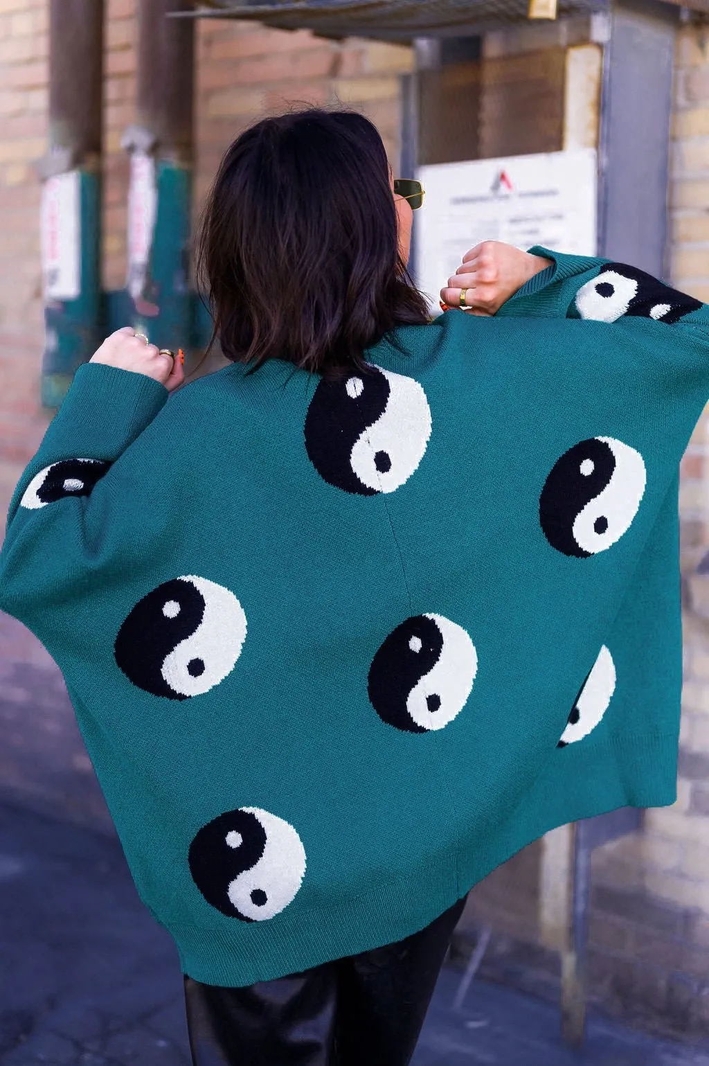 Main Character Energy Oversized Yin Yang Cardigan *RESTOCKED*