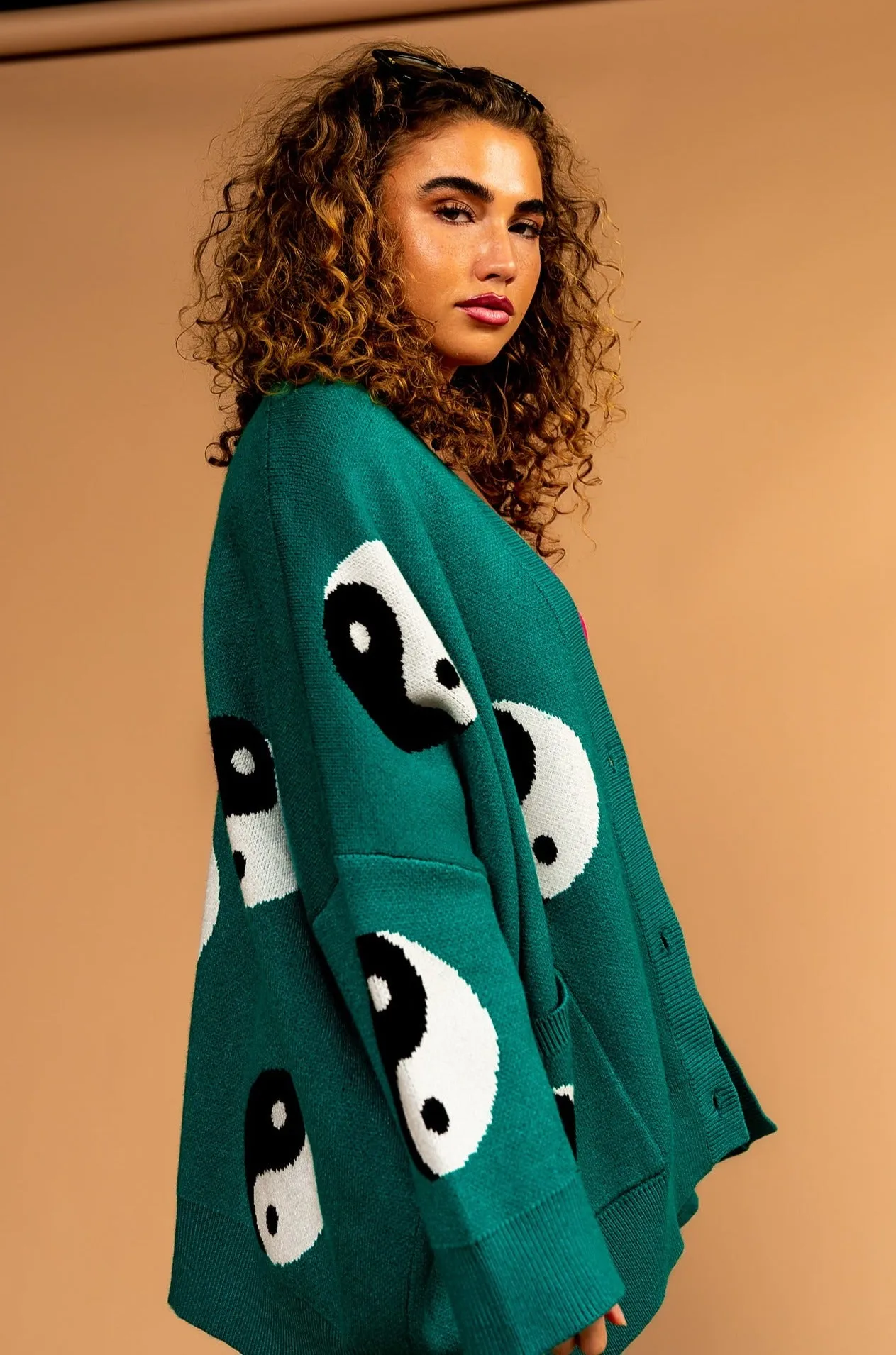 Main Character Energy Oversized Yin Yang Cardigan *RESTOCKED*