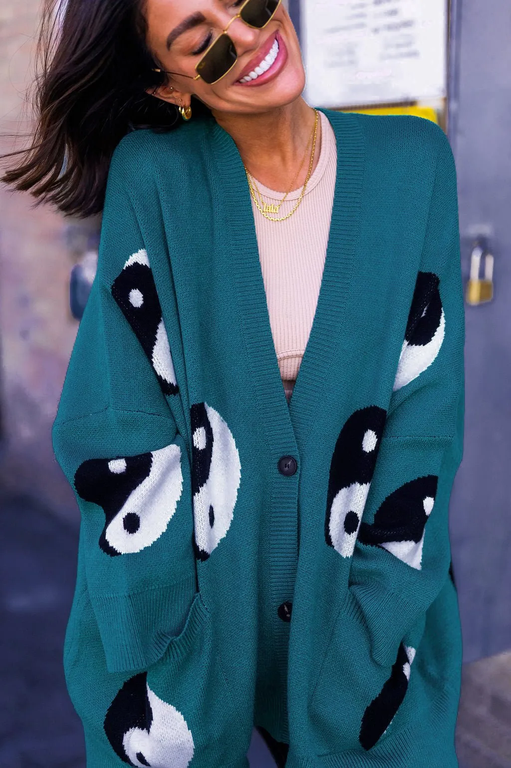 Main Character Energy Oversized Yin Yang Cardigan *RESTOCKED*