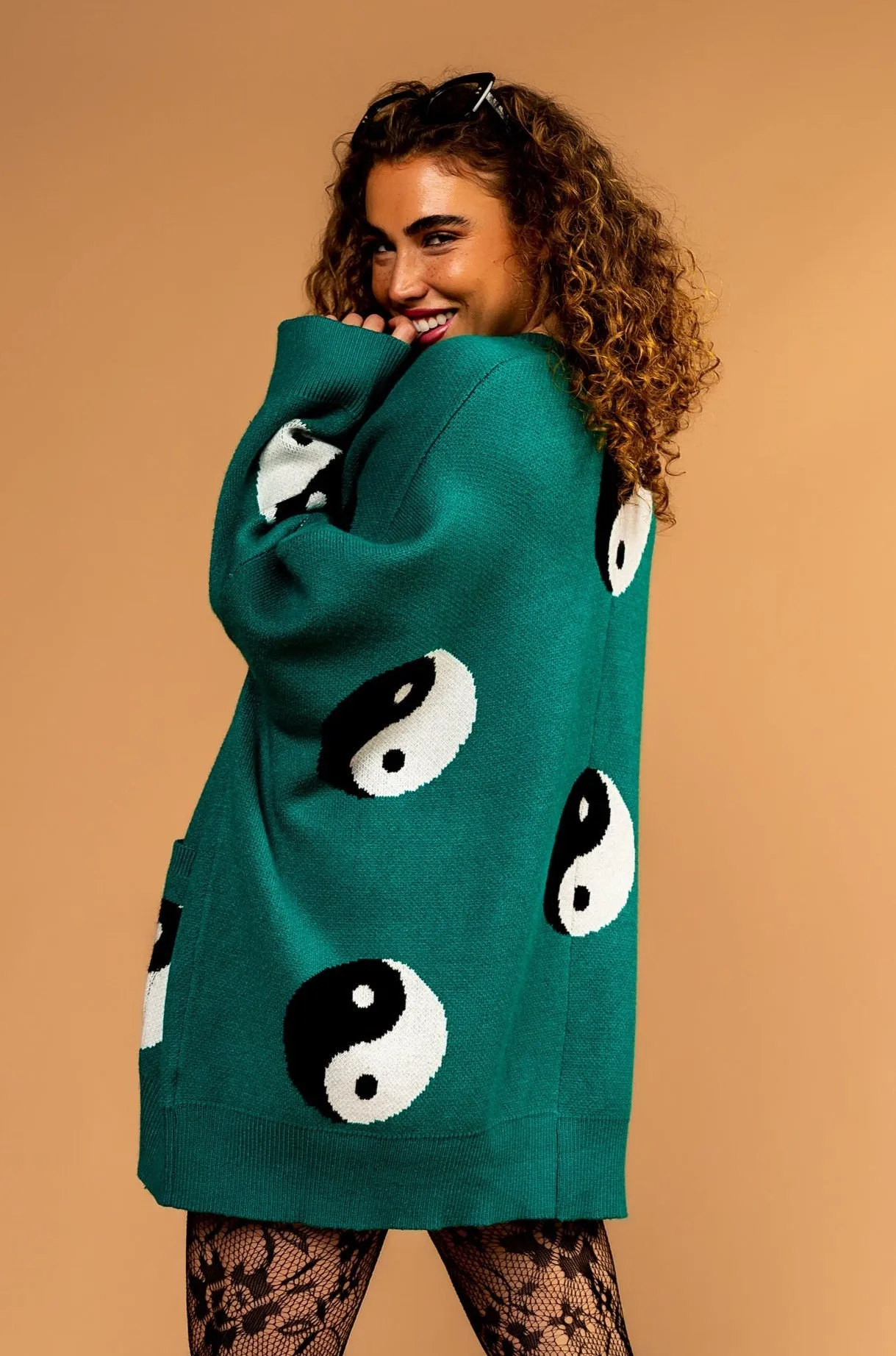 Main Character Energy Oversized Yin Yang Cardigan *RESTOCKED*