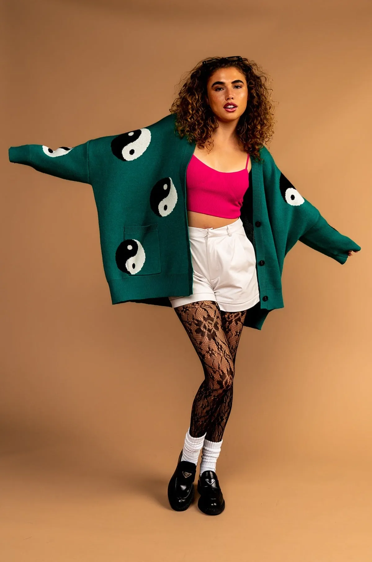 Main Character Energy Oversized Yin Yang Cardigan *RESTOCKED*