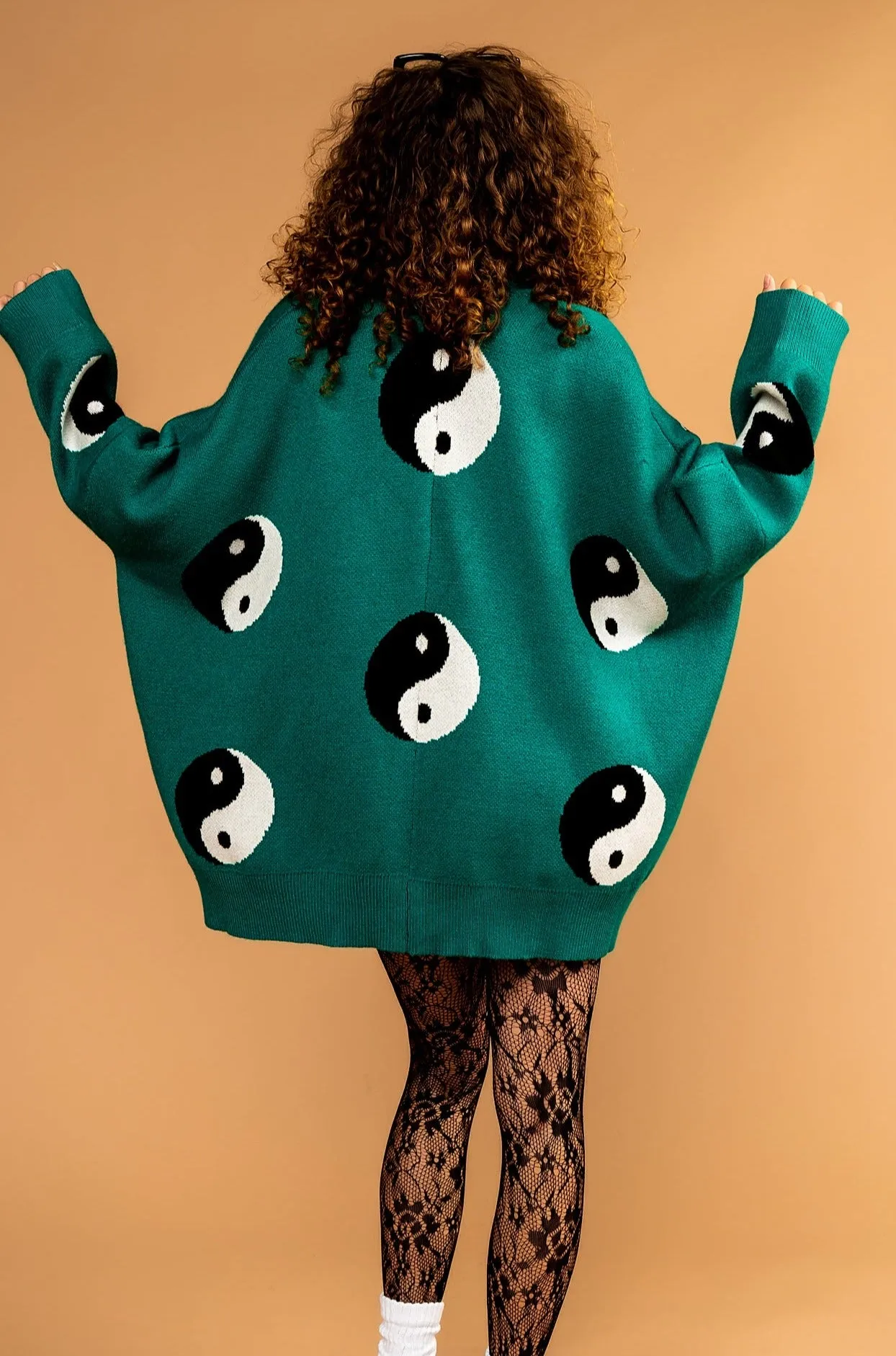 Main Character Energy Oversized Yin Yang Cardigan *RESTOCKED*