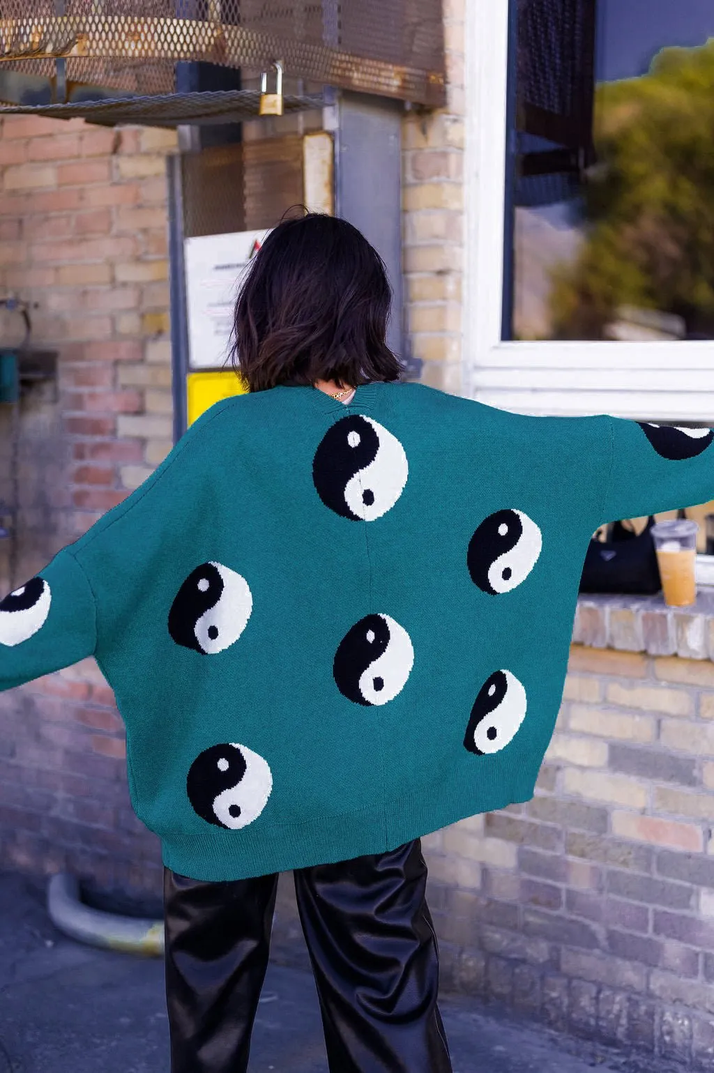 Main Character Energy Oversized Yin Yang Cardigan *RESTOCKED*