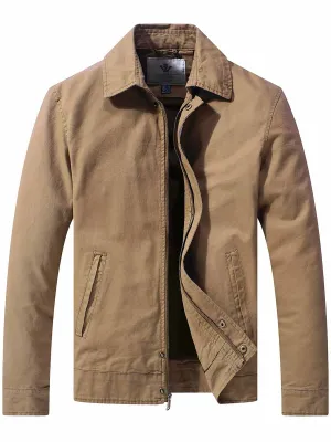 Men's Canvas Utility Work Jacket Lightweight Casual Military Jacket