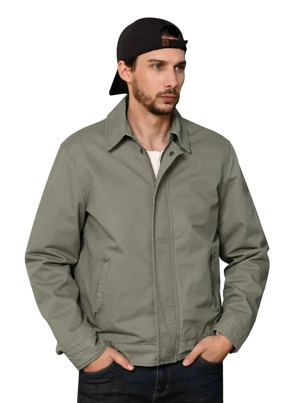 Men's Canvas Utility Work Jacket Lightweight Casual Military Jacket