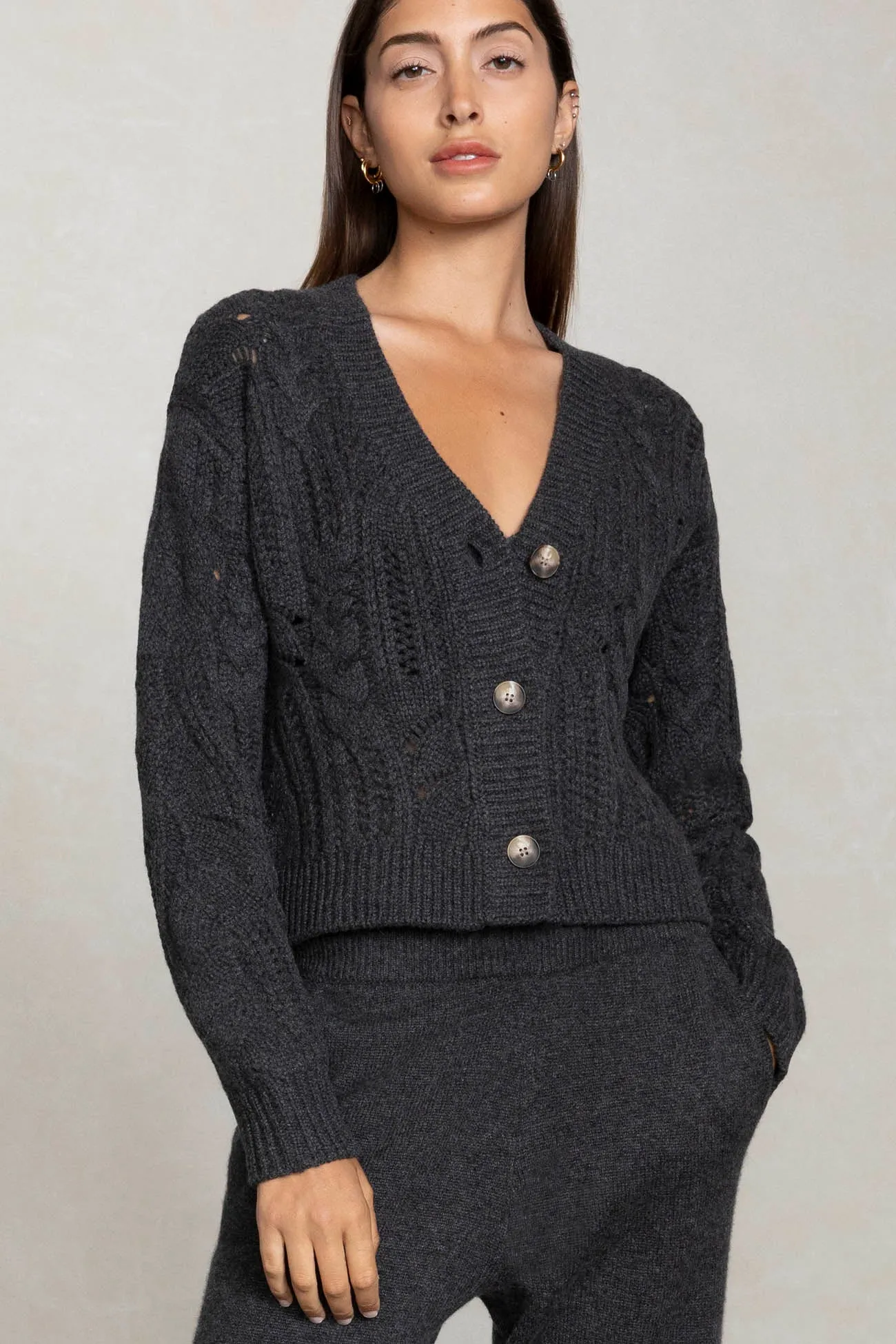 NATASHA CABLE KNIT CARDIGAN