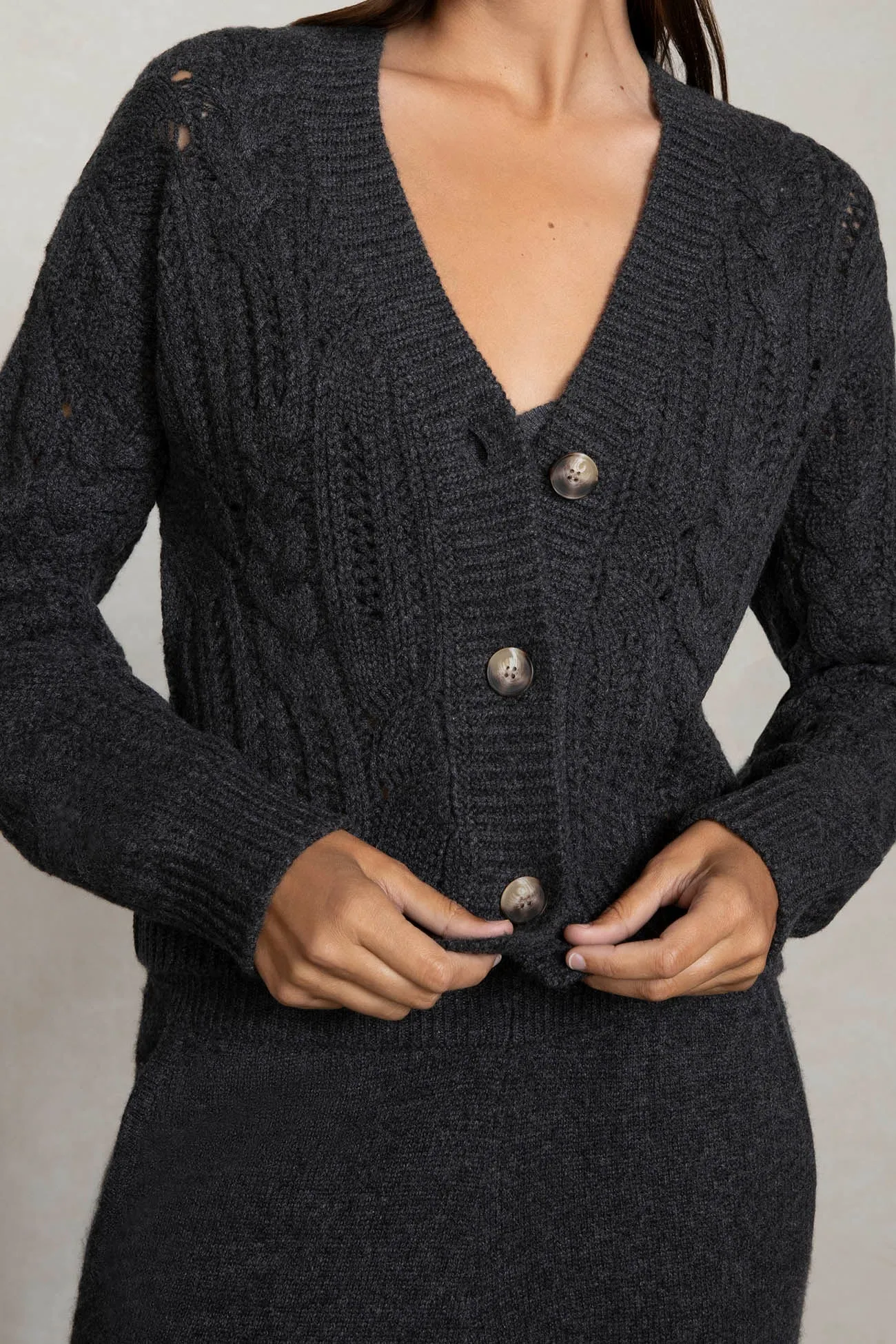 NATASHA CABLE KNIT CARDIGAN